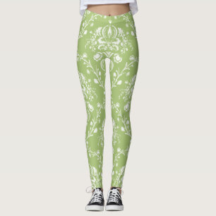 Legging Moss Green Damask
