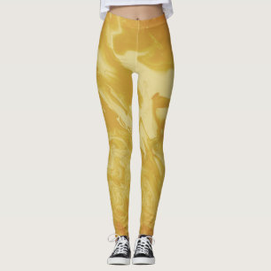 Legging Mostarda Amarela Abstrato, Moderno Tendencial