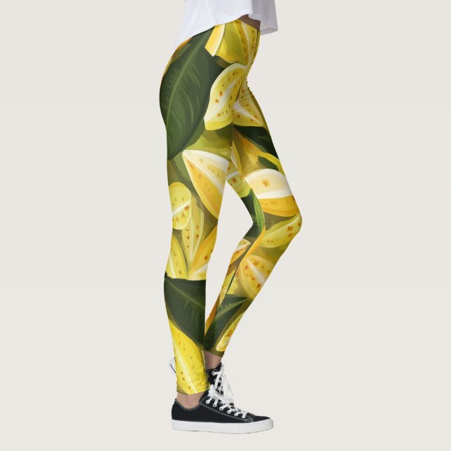 Legging Motif caramboles exotiques 🌿 pour déco tropicale (Direita)