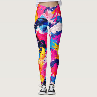 Legging motif coups de pinceaux