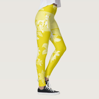 Legging Motifs Chat Japonais & Chrysanthème