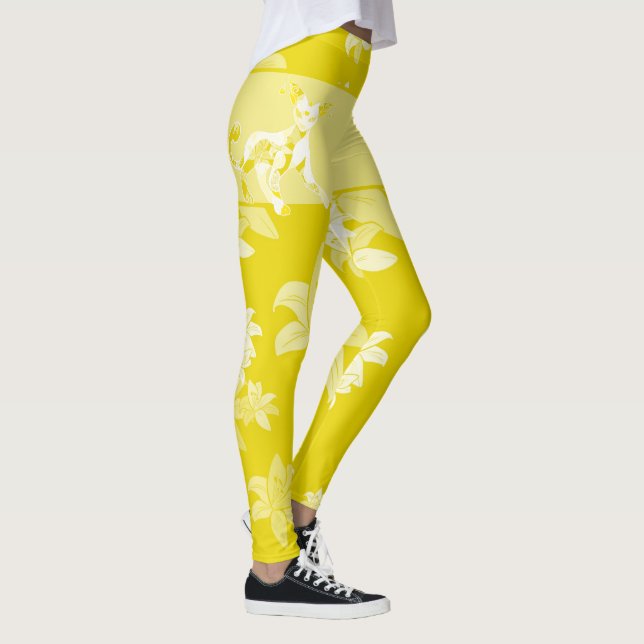 Legging Motifs Chat Japonais & Chrysanthème (Direita)