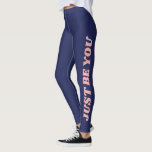 Legging Motivação Divertida Seja Você A Retrair A Tipograf<br><div class="desc">A frase motivacional e inspiradora Seja você em uma paleta de cores divertida de rosa-pinto-claro-marinho e azul-rosa-pincelada na tipografia retrô.</div>