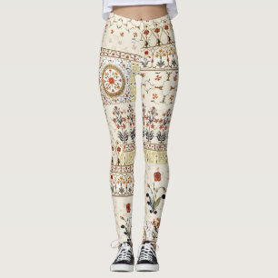 Legging Mughal Floral Paisley: Elegância Digital Étnica.