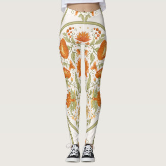 Legging Mughal Motif Fantasy Flowers Padrão