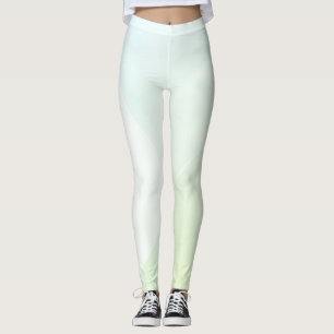 Legging Mulher Azul Amarelo Verde Trendência Branca Modern