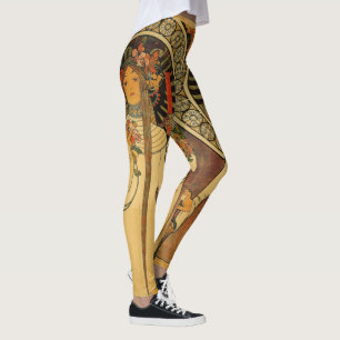 Legging Mulher de Arte Nouveau com Alphonse Mucha de Cabel