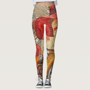 Legging Mulher Parisiense: Retro Torre Eiffel.