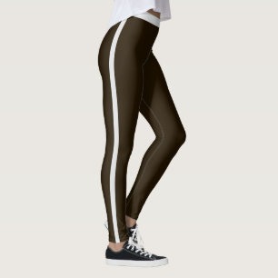 Legging Mulheres Esportivas Fofo Marrom Cinza Listras Pers