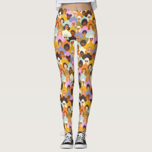 Legging Mulheres Retro do Padrão Mundial