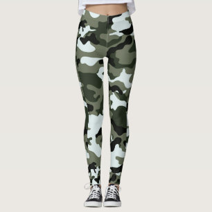 Legging Mulheres verdes da camuflagem das mulheres as