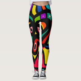 Legging Multi cor abstrata moderna