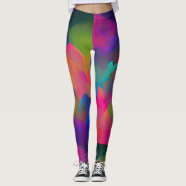 Legging Multicoloração vibrante, linda, fuchsia amarela pú