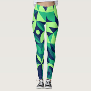 Legging Mural geométrico: design de colheita moderna.
