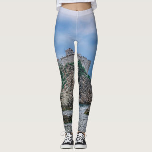 Legging Muros de fortaleza, costa rochosa e mar na Croácia