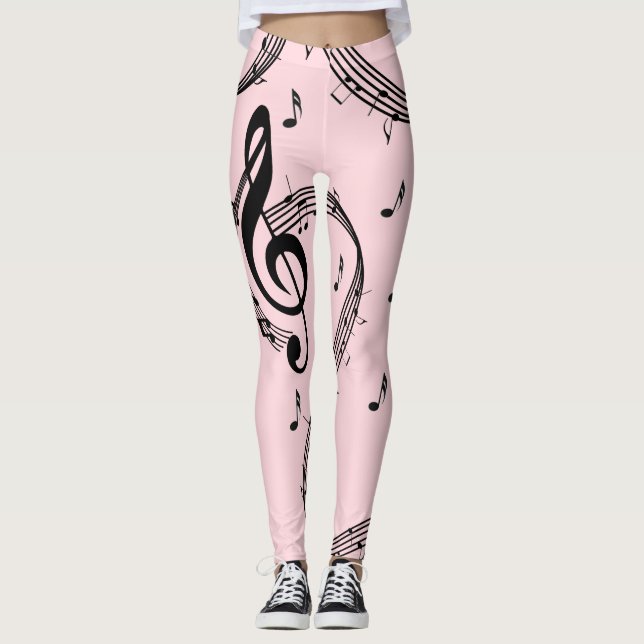Legging Música Climática em Clave de Sol Rosa (Frente)