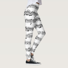 Legging Música de folha em branco