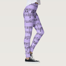 Legging Música em Folha Roxa