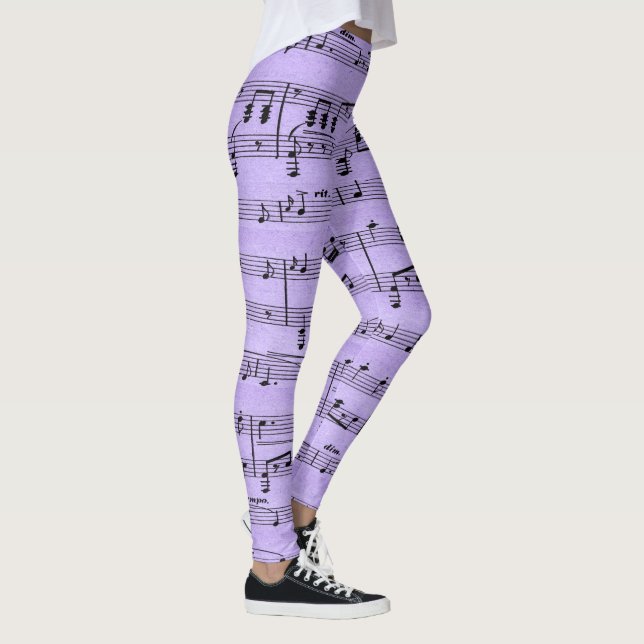 Legging Música em Folha Roxa (Direita)