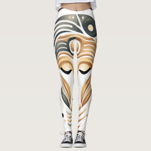 Legging Música Zen Minimalista Deusa Geométrica Abstrata