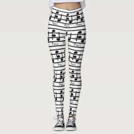 Legging Músicos das notas musicais da forma do estilo dos