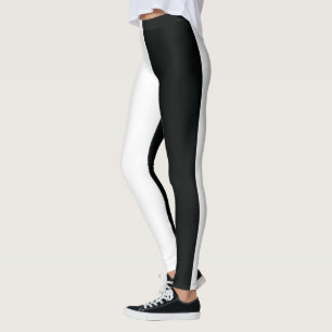 Legging Mydeas   Preto e branco com tiras muito largas