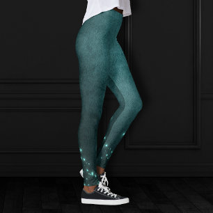 Legging Mystic Twilight Stars Brilho verde-claro profund