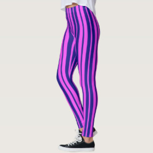 Legging Na moda azul roxo Design de padrão de faixa