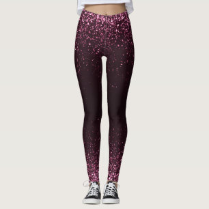 Legging Na moda de cinza brilhante preto rosa