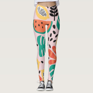 Legging Na moda de fruta: Design do padrão Vintage.