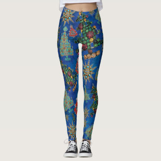 Legging Na moda de Natal Jewel Bling Lapis Lazuli