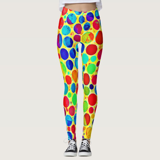 Legging Na moda e padrão chic coloridos (Frente)