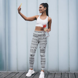 Legging Na moda Geo Line Art