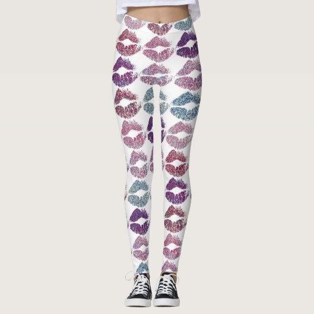 Legging Na moda Lábios coloridos #31 (Frente)