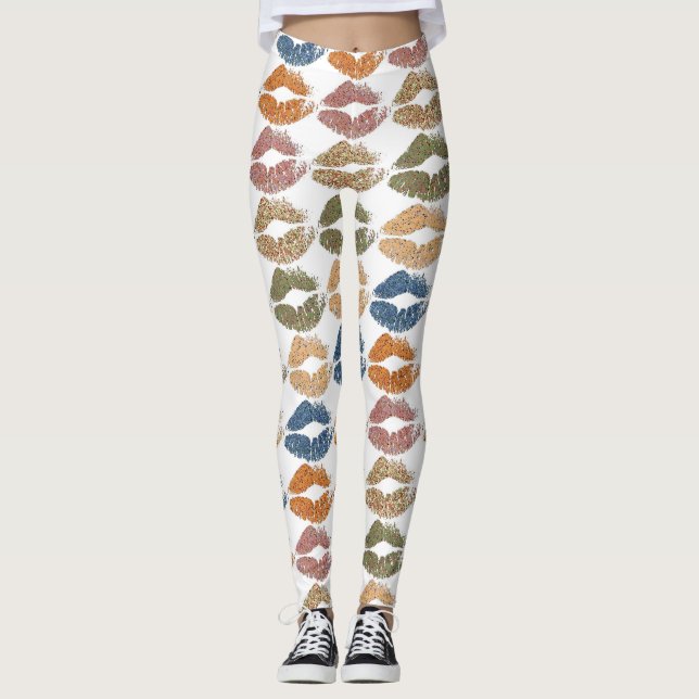 Legging Na moda Lábios coloridos nº 17 (Frente)