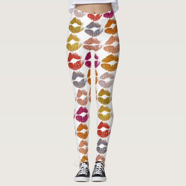 Legging Na moda Lábios coloridos nº 26 (Frente)