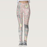 Legging Na moda Moderna Cinza Rosa do Pastel Eclético<br><div class="desc">Na moda e legging moderno apresentam um design eclético da boêmia com zebras,  borboletas,  impressão leopardo e contorno floral em cor-de-rosa pastel e cinzas e uma elegante borda de cheque preto e branco. Desenvolvido exclusivamente para você pelo Happy Dolphin Studio.</div>