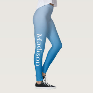 Legging Na moda no Gradiente Azul Claro a Escuro