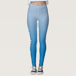 Legging Na moda no Gradiente Azul Claro para Escuro
