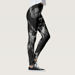 Legging Na moda Padrões de mármore preto e branco, bonitos