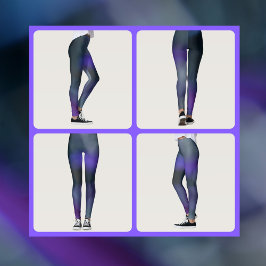 Legging Na moda púrpura e Cinza