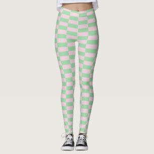 Legging Na moda stripes padrão cor-de-rosa