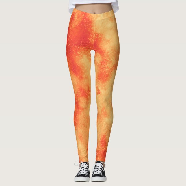 Legging Na moda Tempestade efeito de nuvem laranja (Frente)