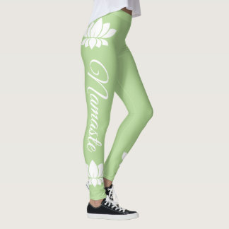 Legging Namaste White Lotus Flower Yoga
