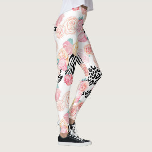 Legging Namorados de Impressão bonito Amarelo-Cor-de-Rosa-