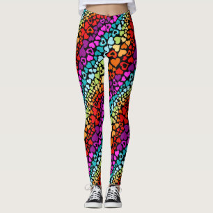 Legging Namorados que fluem corações do amor do arco-íris