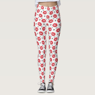 Legging Namorados vermelhos do amor e dos beijos