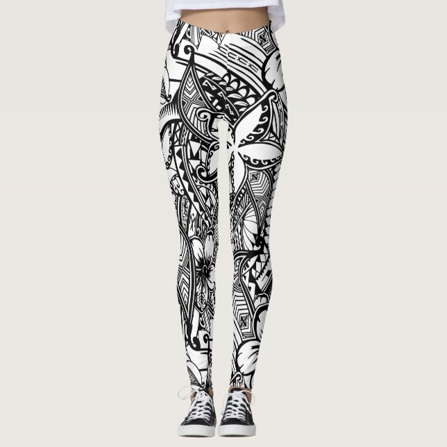 Legging Não é sempre tatuagens polinésios pretos ou (Frente)