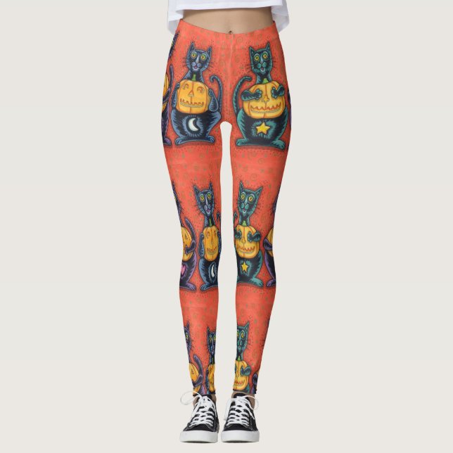 LEGGING NÃO VEJA MAU NEGROS, PERNAS DE MEIO LARANJA (Frente)