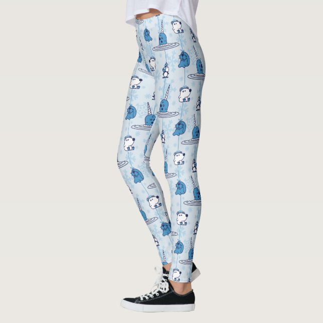 Legging Narwhal Blue Snowflake Pattern (Esquerda)